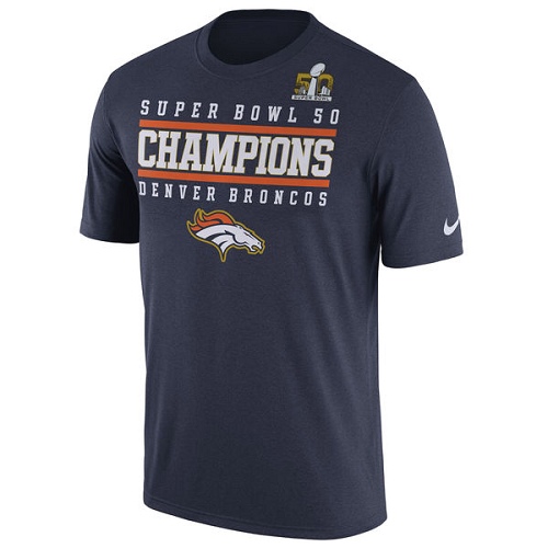 Denver Broncos Nike Super Bowl 50 Champions Celebration Legend Performance T-Shirt Navy