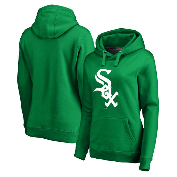 Women's Chicago White Sox Fanatics Branded Kelly Green St. Patrick's Day White Logo Pullover Hoodie