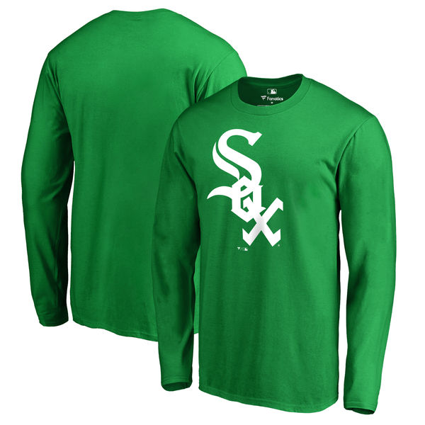 Men's Chicago White Sox Fanatics Branded Kelly Green St. Patrick's Day White Logo Long Sleeve T-Shirt
