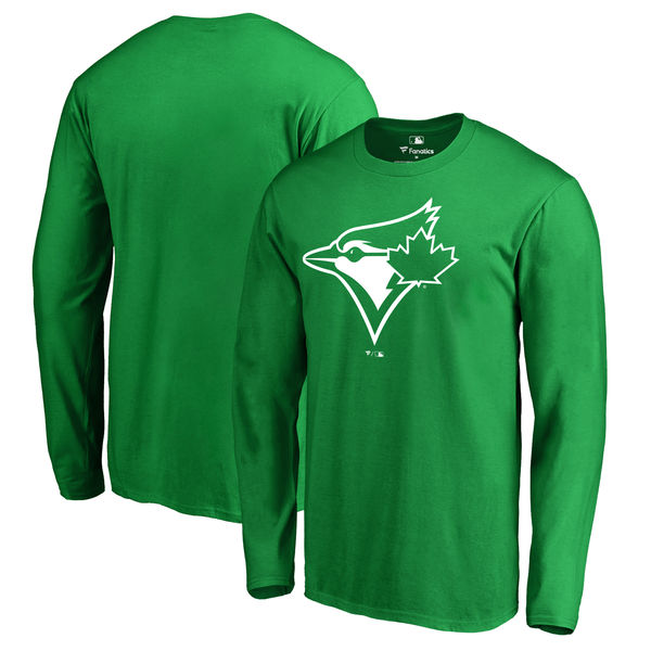 Men's Toronto Blue Jays Fanatics Branded Kelly Green St. Patrick's Day White Logo Long Sleeve T-Shirt