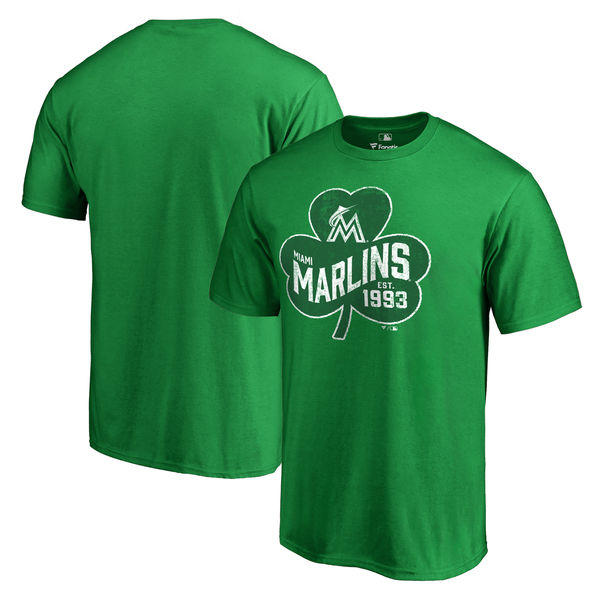 Men's Miami Marlins Fanatics Branded Green Big & Tall St. Patrick's Day Paddy's Pride T-Shirt