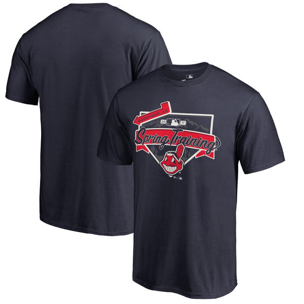 Men's Cleveland Indians Fanatics Branded Navy 2017 MLB Spring Training Logo T-Shirt