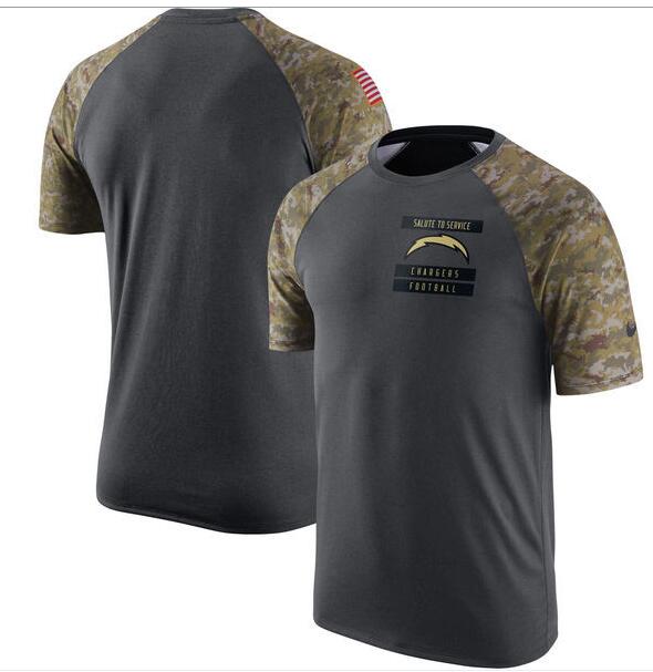 Chargers Anthracite Salute to Service Men's Short Sleeve T-Shirt