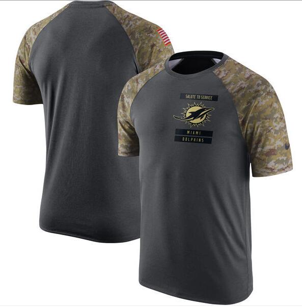 Dolphins Anthracite Salute to Service Men's Short Sleeve T-Shirt