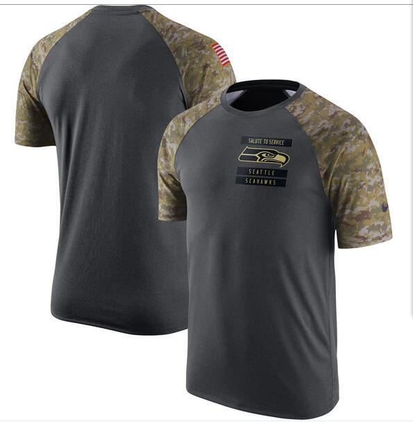 Seahawks Anthracite Salute to Service Men's Short Sleeve T-Shirt