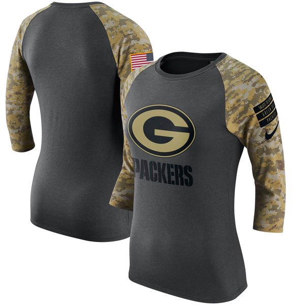 Green Bay Packers Anthracite Salute to Service Women's Short Sleeve T-Shirt