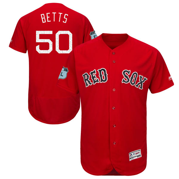 Red Sox 50 Mookie Betts Red 2017 Spring Training Flexbase Jersey