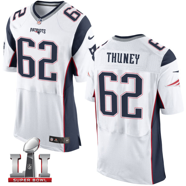 Nike Patriots 62 Joe Thuney White 2017 Super Bowl LI Elite Jersey
