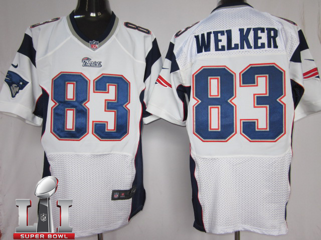 Nike Patriots 83 Wes Welker white 2017 Super Bowl LI Elite Jersey