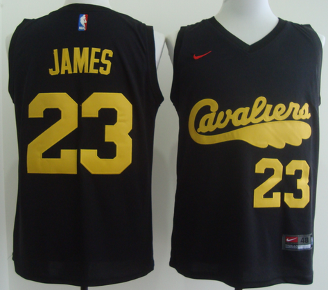 Cavaliers 23 Lebron James Black Nike Throwback Jersey