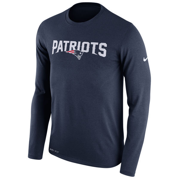 New England Patriots Team Logo Navy Men's Long Sleeve T-Shirt