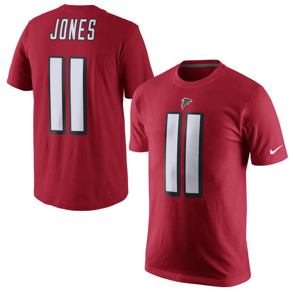 Atlanta Falcons 11 Julio Jones Red Men's Short Sleeve T-Shirt