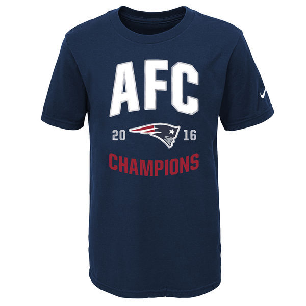 New England Patriots 2016 AFC Champions Navy Men's Short Sleeve T-Shirt