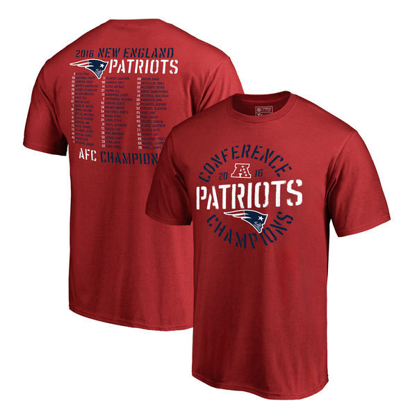 New England Patriots 2016 Conference Champions Red Men's Short Sleeve T-Shirt