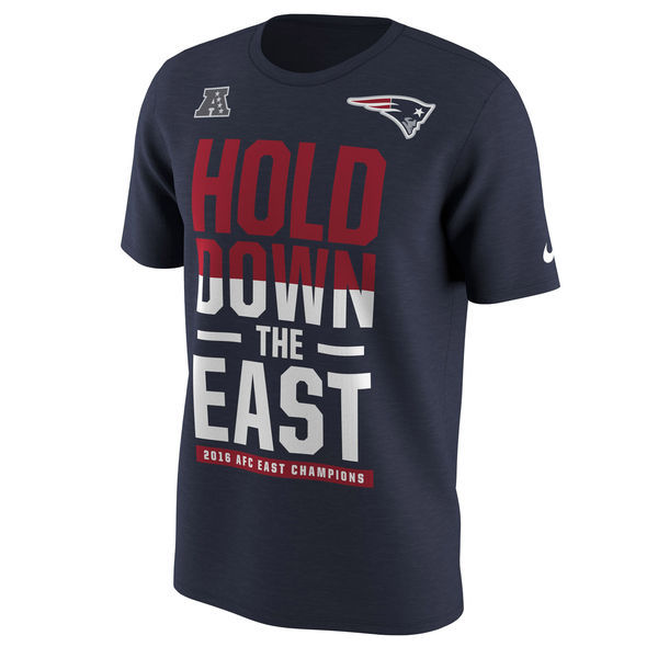 New England Patriots Hold Down The East Navy Men's Short Sleeve Jersey