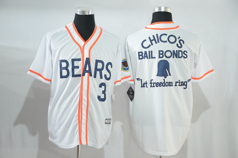Bad News Bears 3 1976 Chico's Bail Bonds White Stitched Movie Jersey