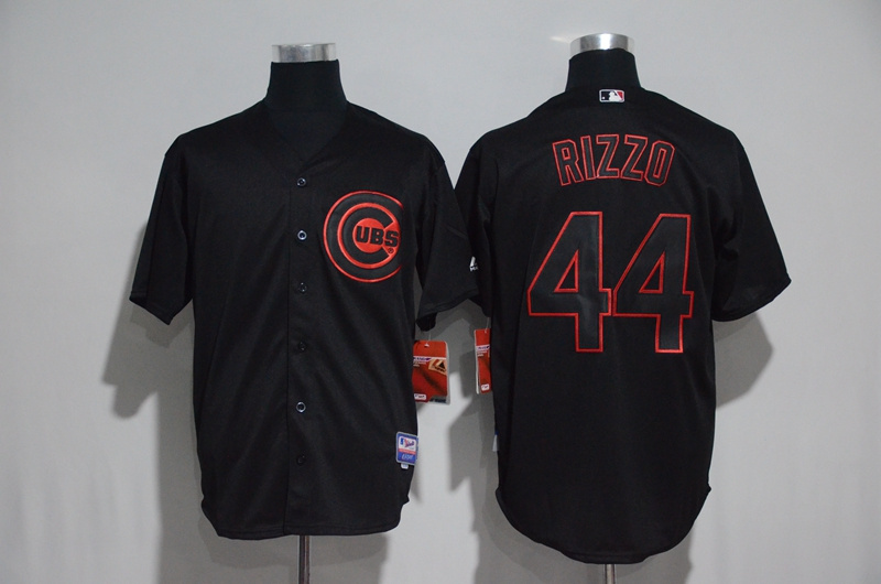 Cubs 44 Anthony Rizzo Black Cool Base Jersey