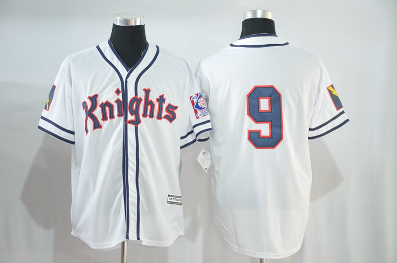 Knights 9 White Stitched Movie Baseball Jersey