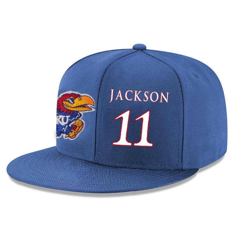 Kansas Jayhawks 11 Josh Jackson Blue Adjustable Hat