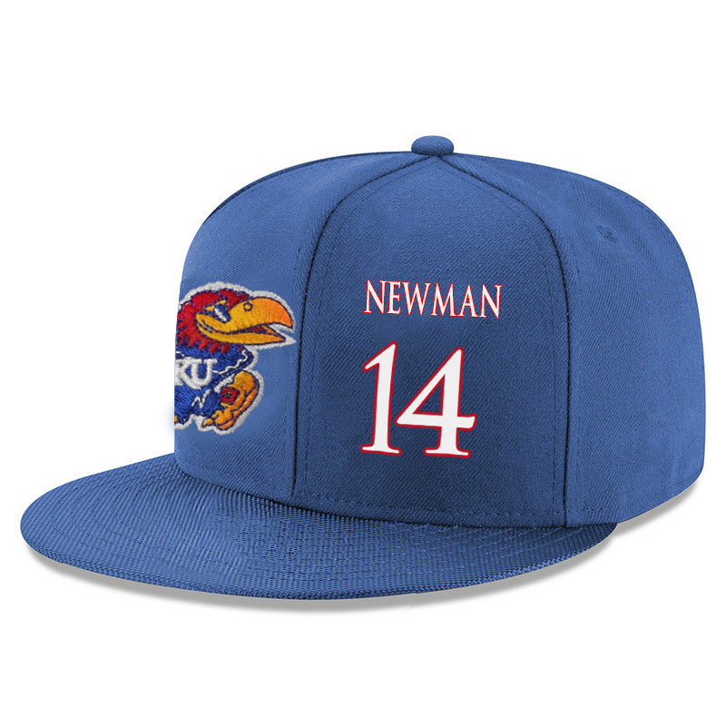 Kansas Jayhawks 14 Malik Newman Blue Adjustable Hat