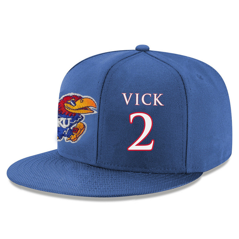 Kansas Jayhawks 2 Lagerald Vick Blue Adjustable Hat