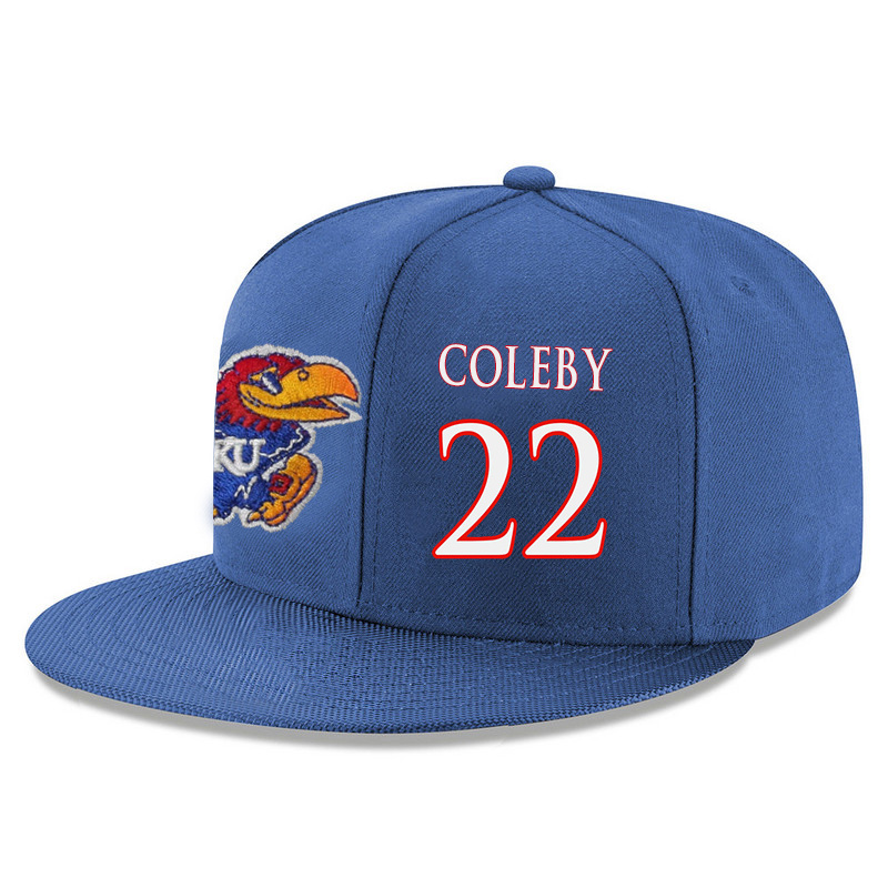 Kansas Jayhawks 22 Dwight Coleby Blue Adjustable Hat