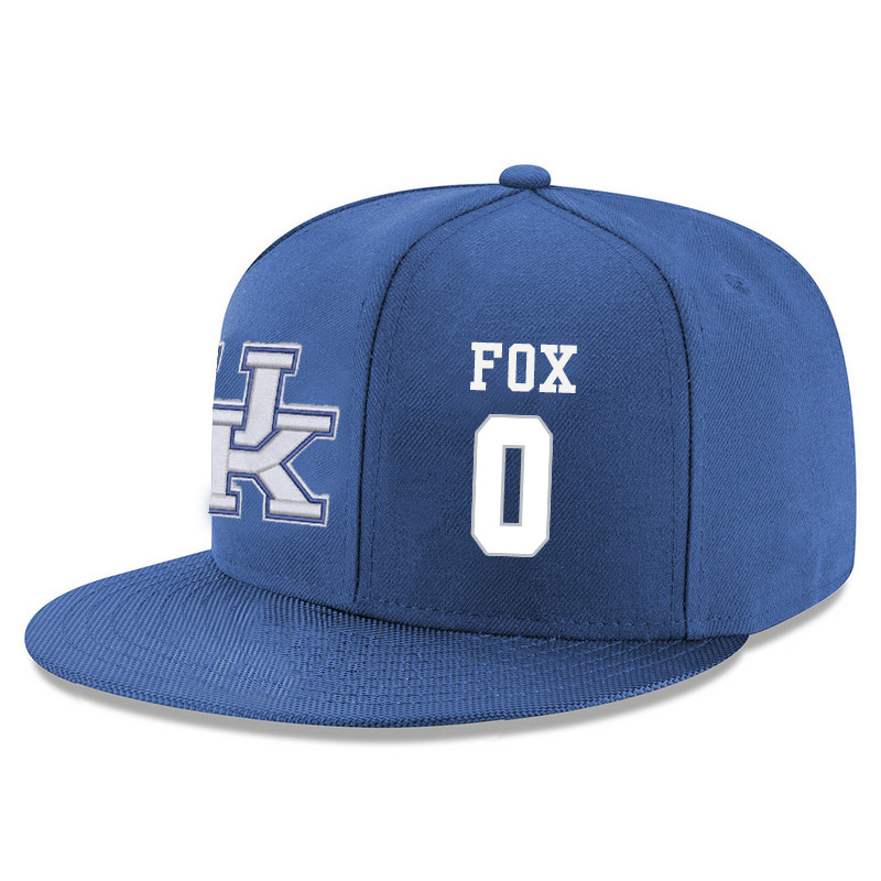 Kentucky Wildcats 0 De'Aaron Fox Blue Adjustable Hat