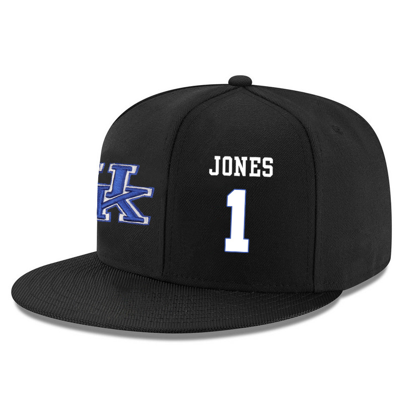 Kentucky Wildcats 1 Sacha Killeya Jones Black Adjustable Hat
