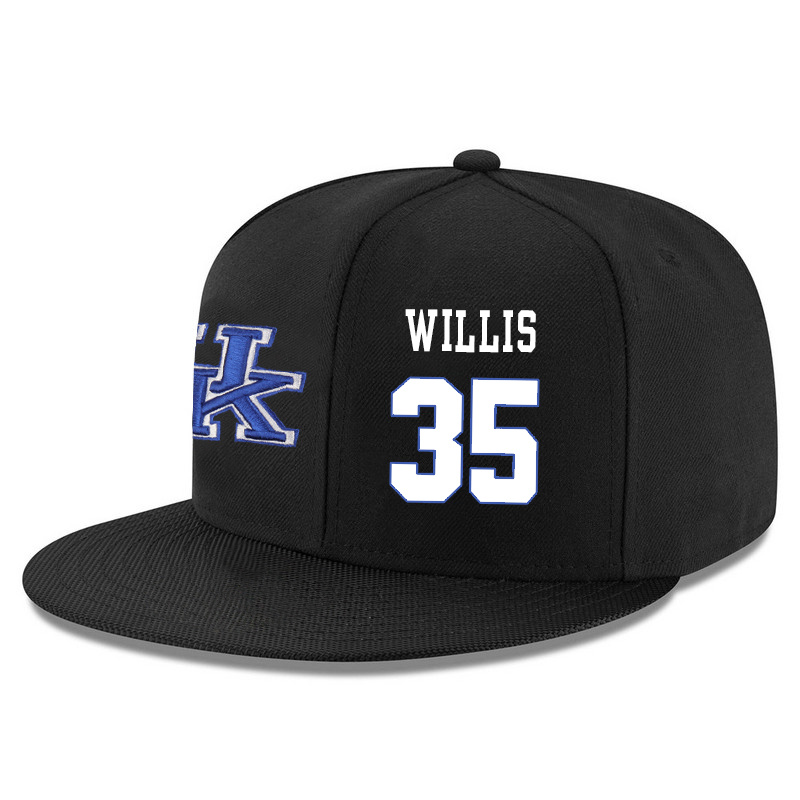 Kentucky Wildcats 35 Derek Willis Black Adjustable Hat