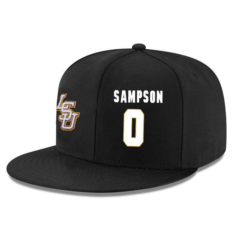 LSU Tigers 0 Brandon Sampson Black Adjustable Hat