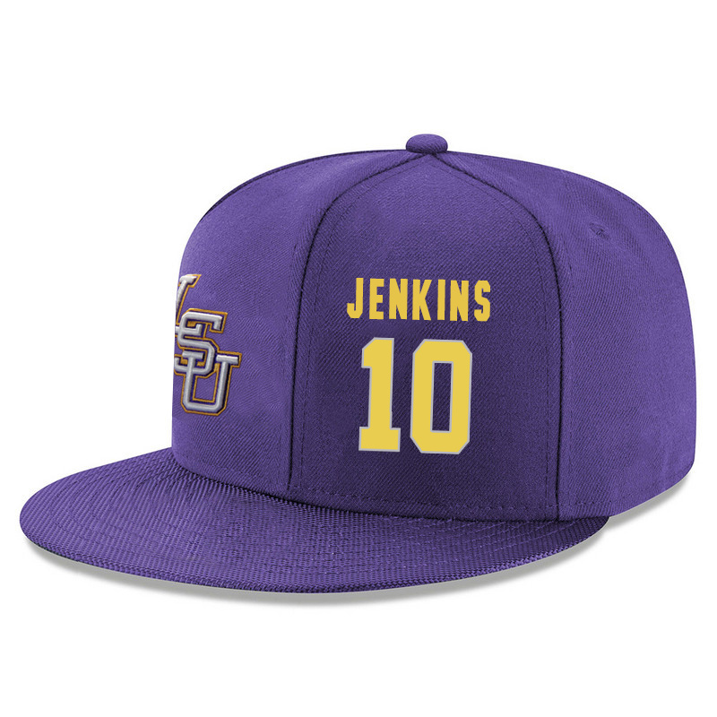 LSU Tigers 10 Branden Jenkins Adjustable Hat