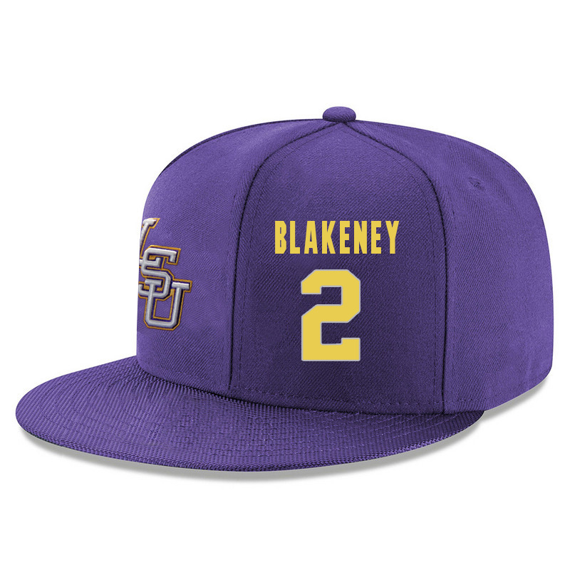 LSU Tigers 2 Antonio Blakeney Purple Adjustable Hat