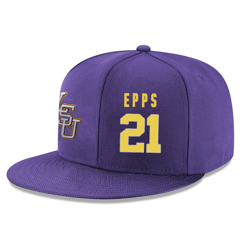 LSU Tigers 21 Aaron Epps Purple Adjustable Hat