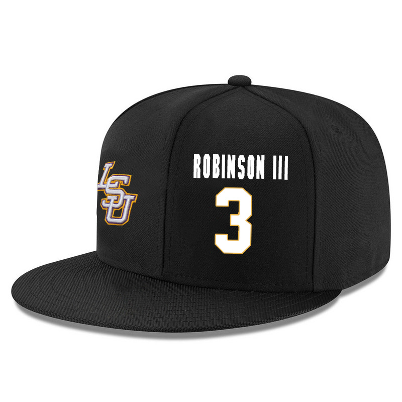 LSU Tigers 3 Elbert Robinson III Black Adjustable Hat