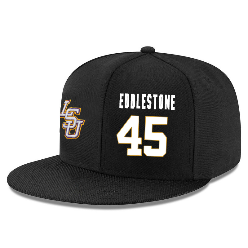 LSU Tigers 45 Brandon Eddlestone Black Adjustable Hat