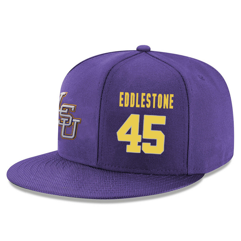 LSU Tigers 45 Brandon Eddlestone Purple Adjustable Hat