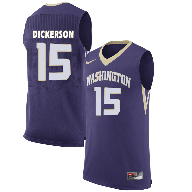 Washington Huskies 15 Noah Dickerson Purple College Basketball Jersey