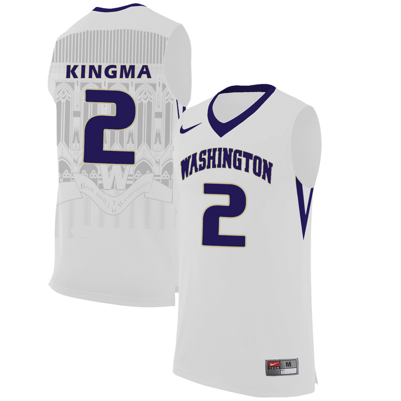 Washington Huskies 2 Dan Kingma White College Basketball Jersey