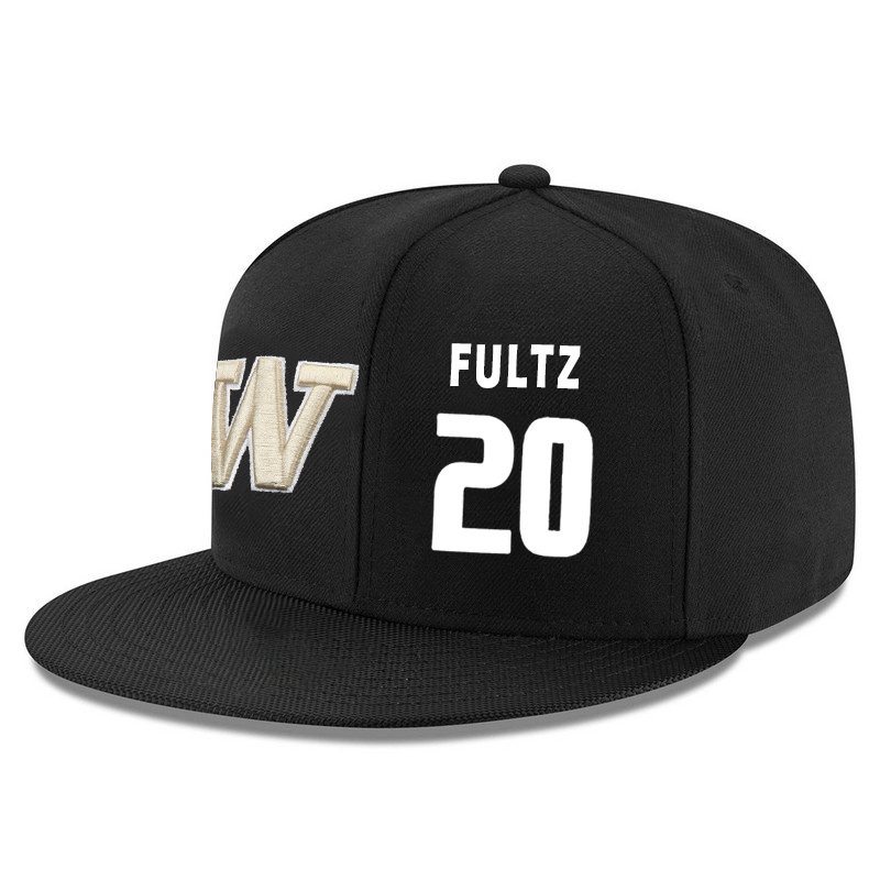 Washington Huskies 20 Markelle Fultz Black Adjustable Hat