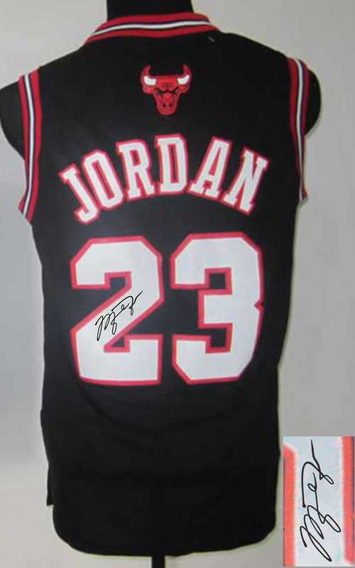 Bulls 23 Jordan Black New Signature Edition Jerseys