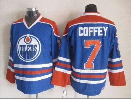 Oilers 7 Coffey Blue Jerseys