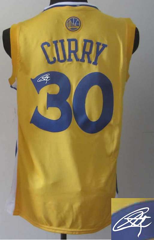 Warriors 30 Curry Gold Signature Edition Jerseys
