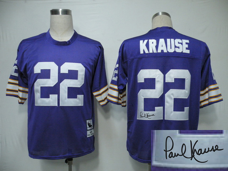 Vikings 22 Karuse Purple Throwback Signature Edition Jerseys