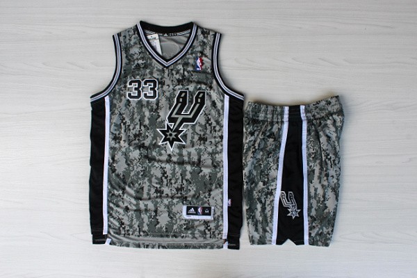 Spurs 33 Diaw Camo New Revolution 30 Jerseys(With Shorts)
