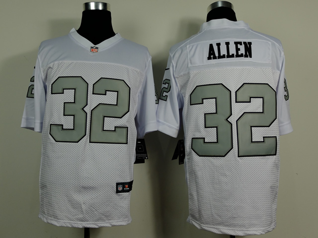 Nike Raiders 32 Allen White Silver No. Elite Jerseys