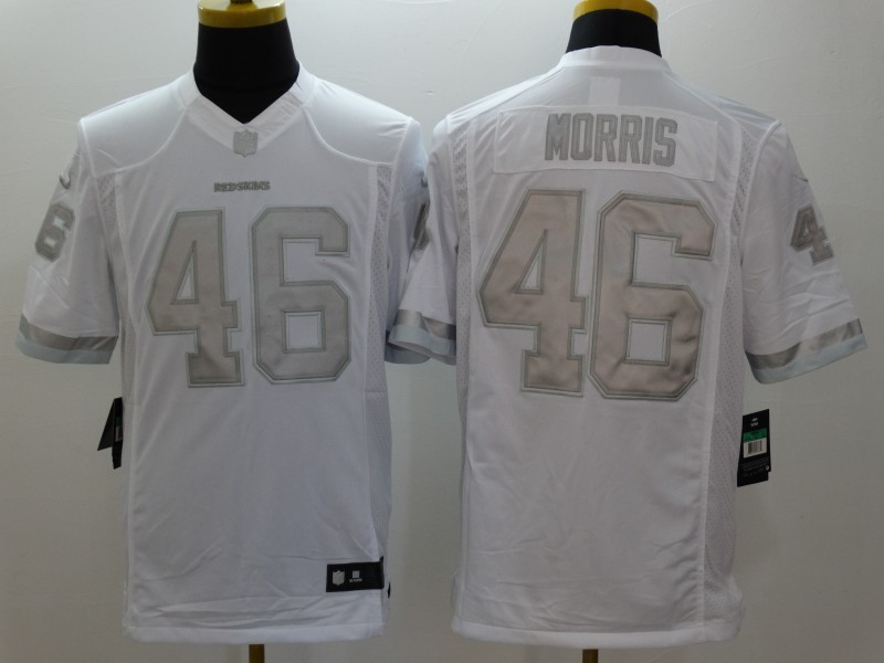 Nike Redskins 46 Morris White Platinum Limited Jerseys