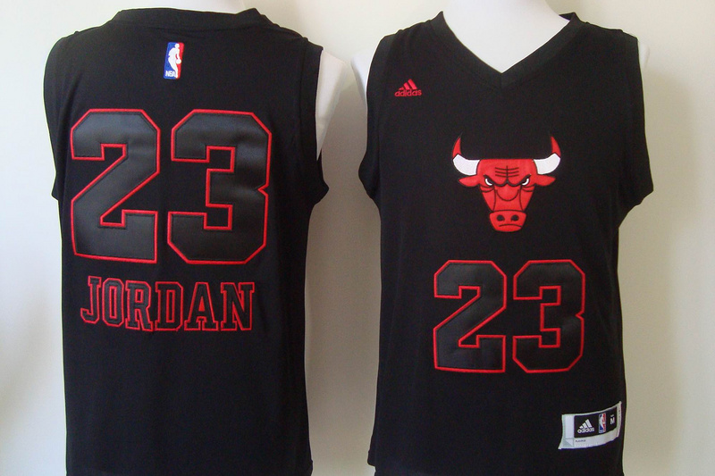 Bulls 23 Jordan Black Fashion Jerseys