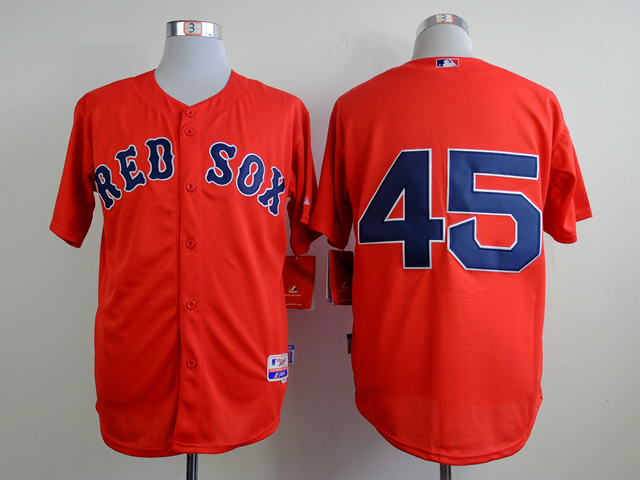 Red Sox 45 Pedro Martinez Red Cool Base Jerseys