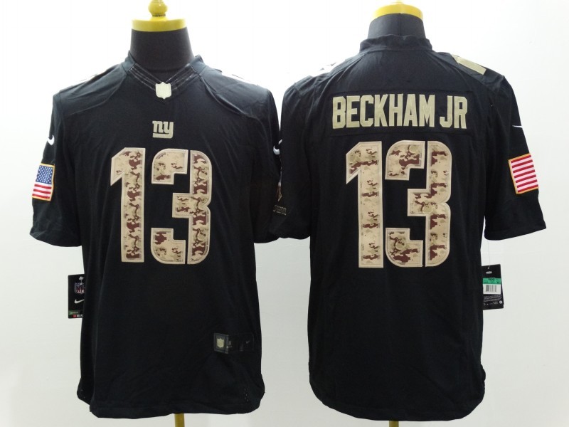 Nike Giants 13 Beckham Jr Black Salute To Service Limited Jerseys