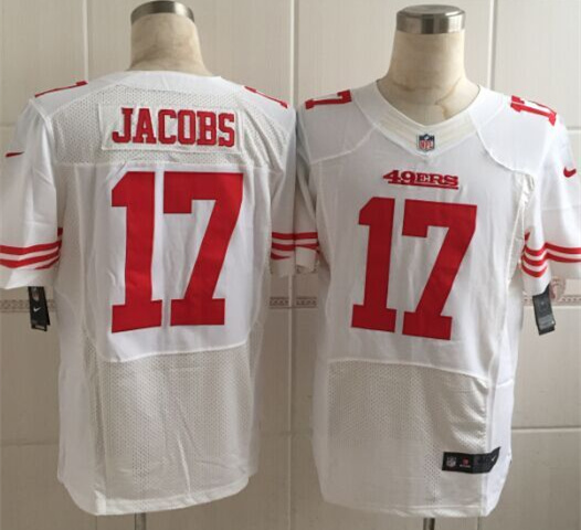 Nike 49ers 17 Chuck Jacobs White Elite Jersey